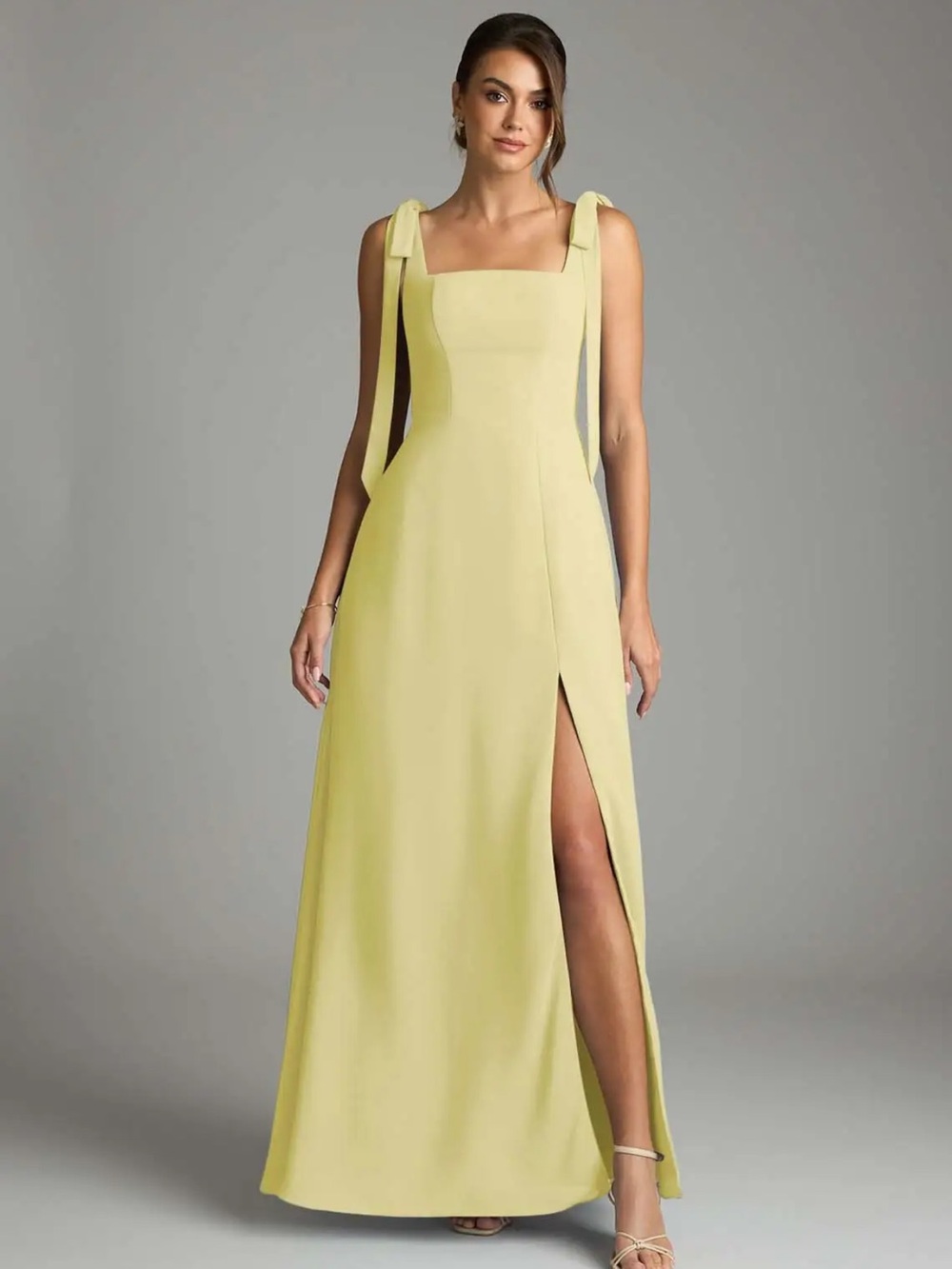 Yellow Tie-Shoulder Maxi Dress